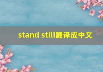 stand still翻译成中文